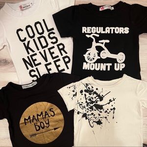 4 Trendy Boys T-shirts for Baby and Toddler 12-18m